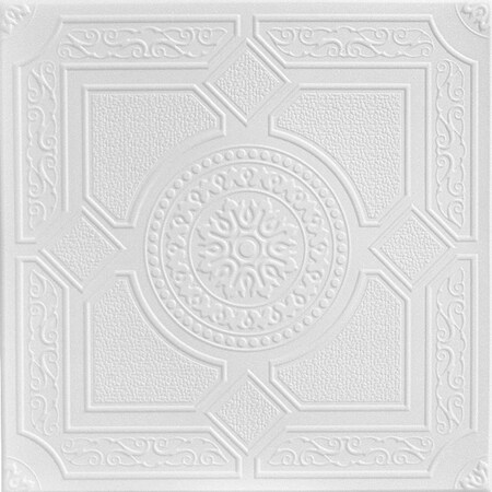 A La Maison Ceilings Kensington Gardens 20-in x 20-in 8-Pack Plain White Textured Surface-mount Ceiling Tile, 8PK R30PW-8